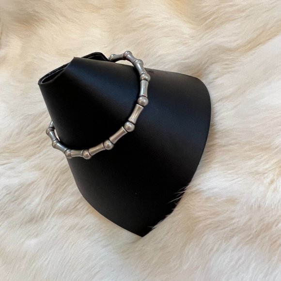 LIa Sophia Dot Dash Bead Stretch Bracelet Silver Tone Metal Minimalist 14832 - Picture 3 of 11